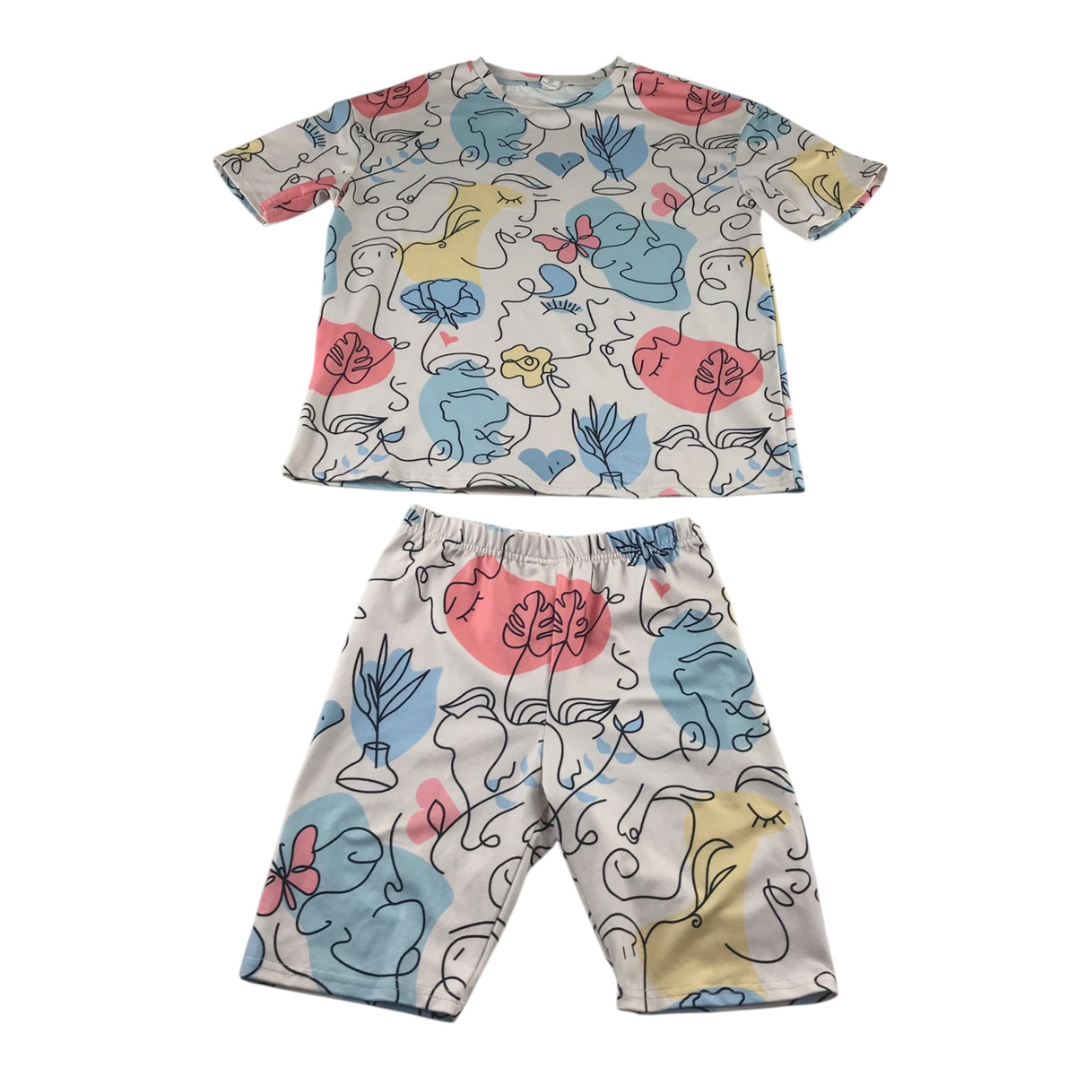 Shein 10 years multicolour pyjama set polyester elastane