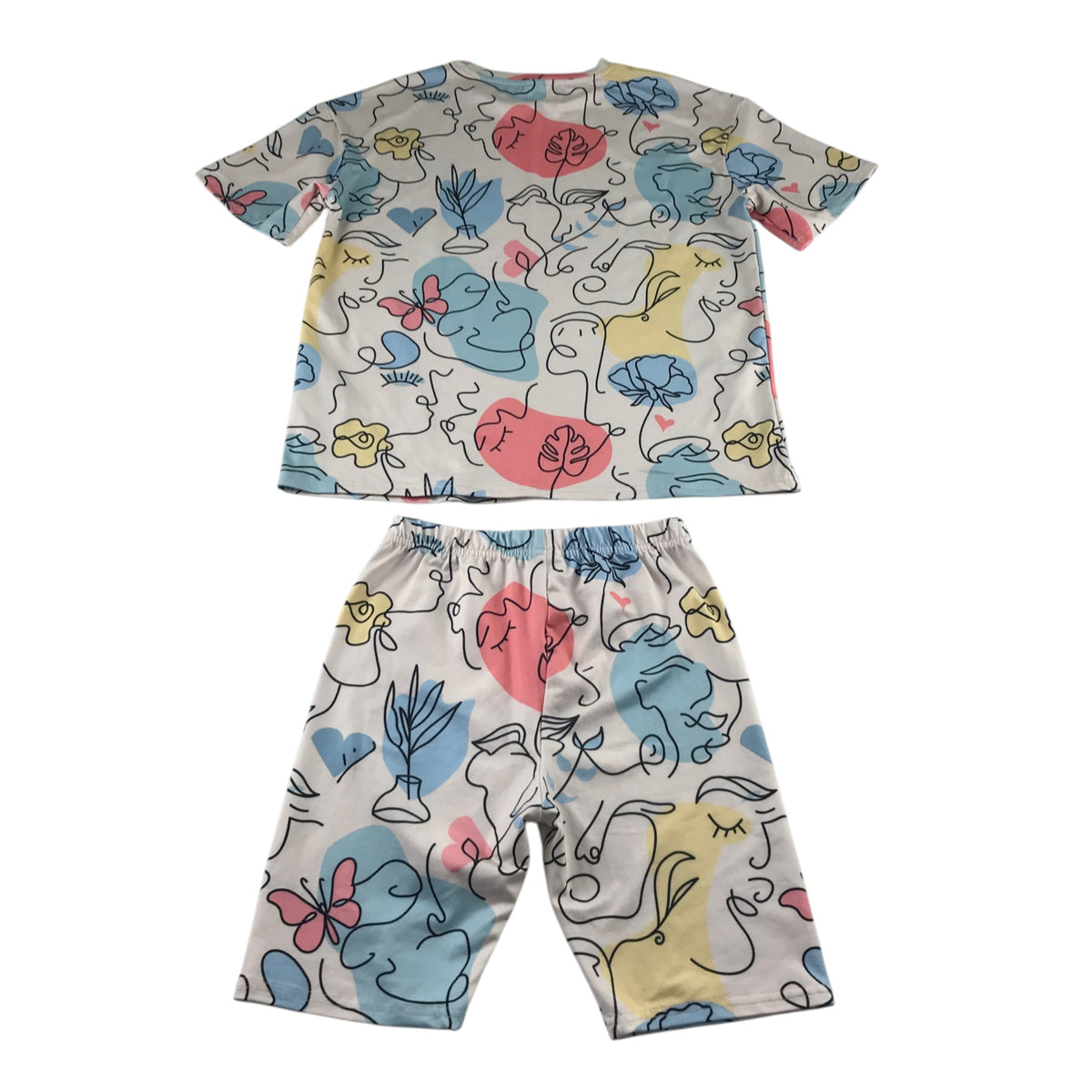 Shein 10 years multicolour pyjama set polyester elastane