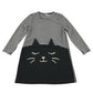Shein 6-7 years black and white dress stripy cat polyester elastane