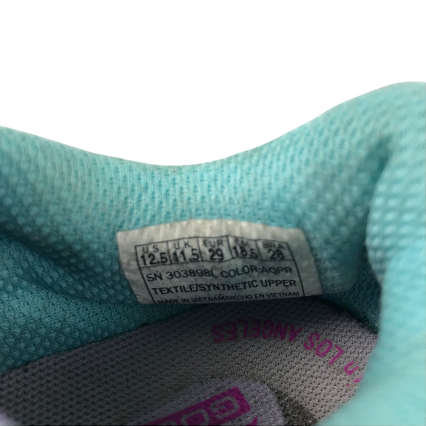 Skechers UK 11.5 jr turquoise trainers