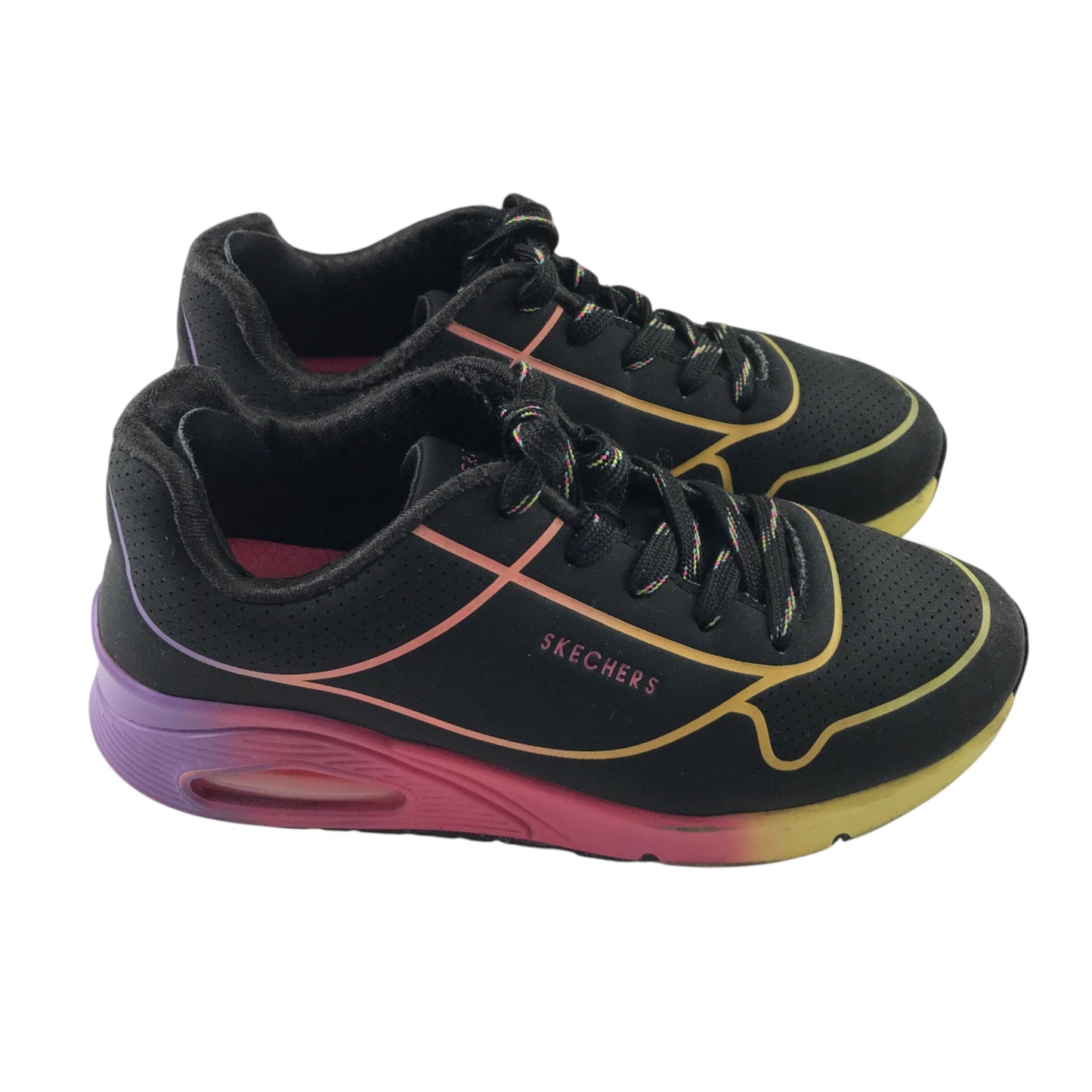 Skechers UK 13.5 jr black trainers
