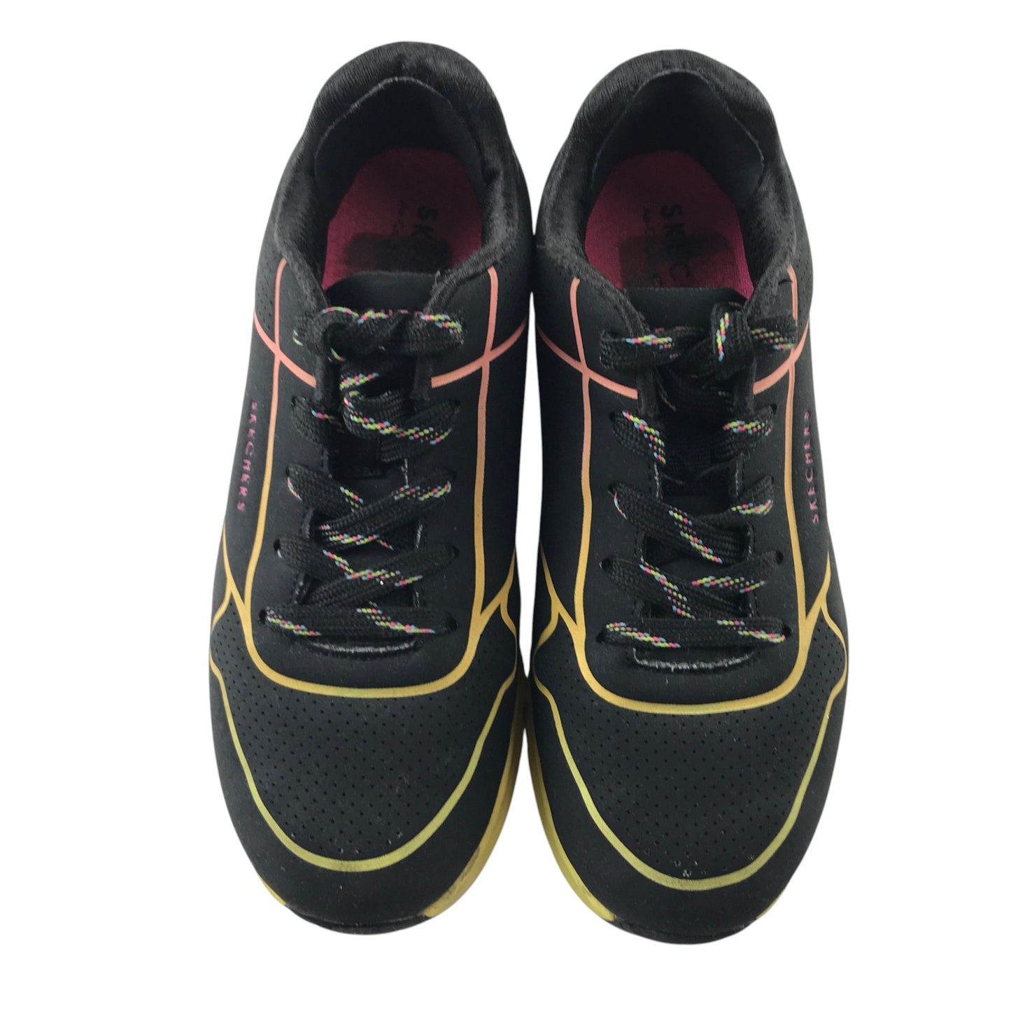 Skechers UK 13.5 jr black trainers