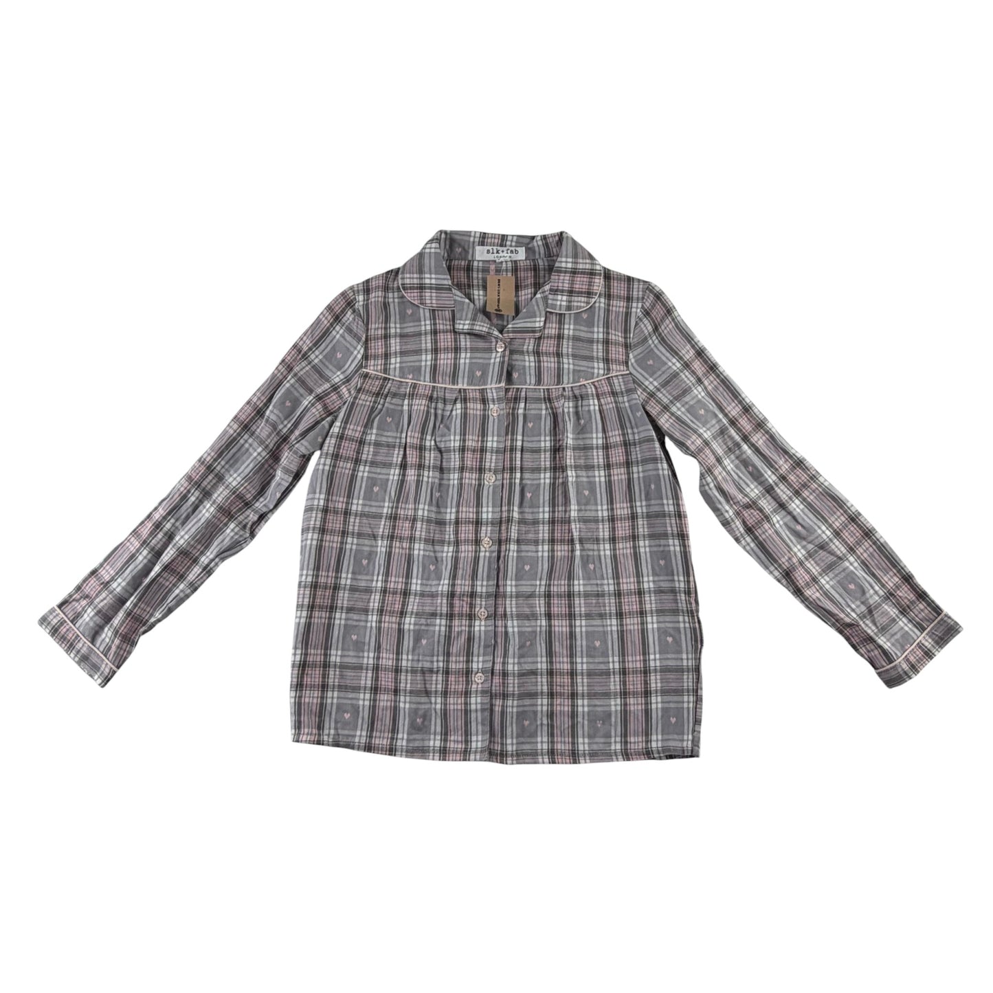 Slk + Fab 10-11 years grey check shirt cotton