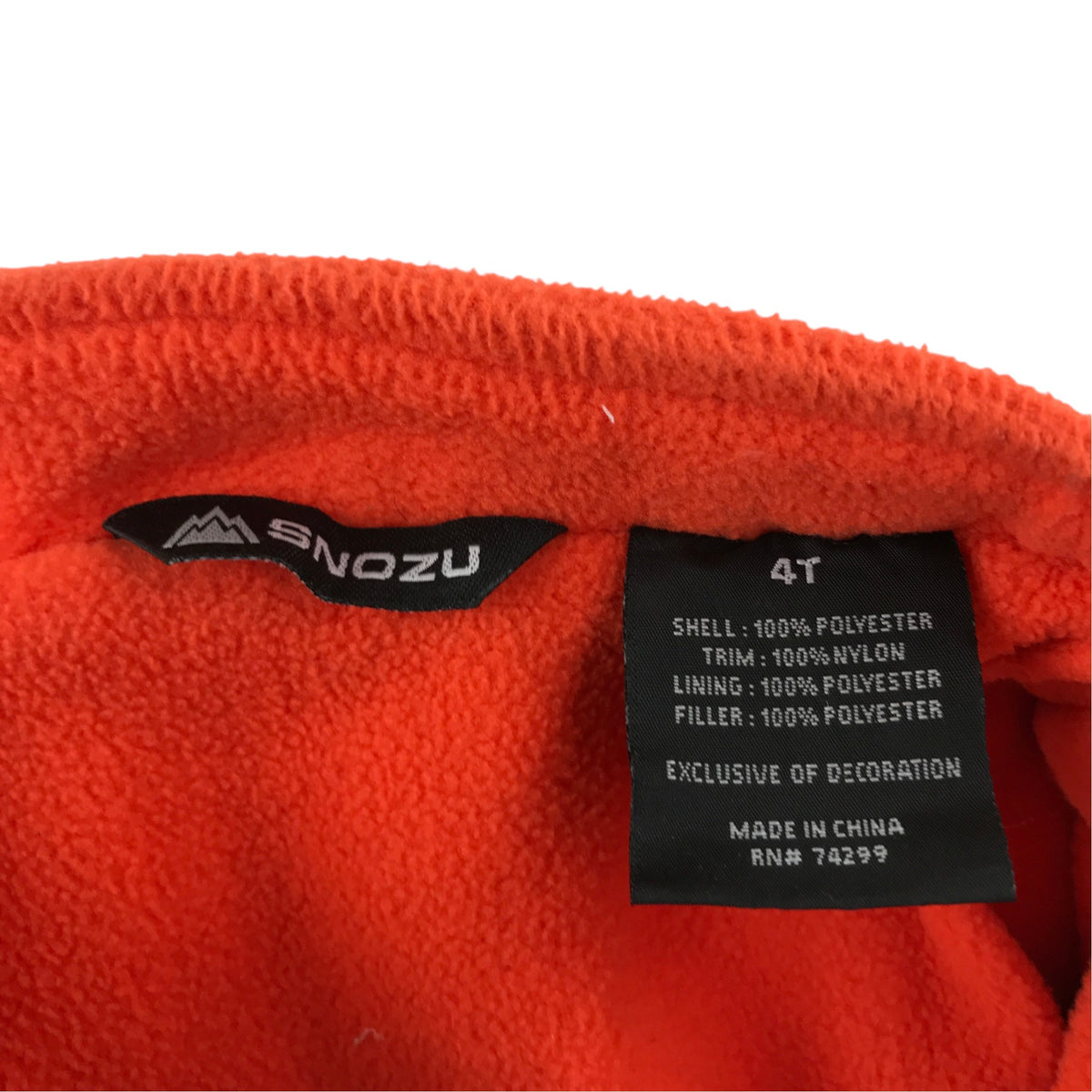 Snozu 4 years black puffer jacket polyester nylon