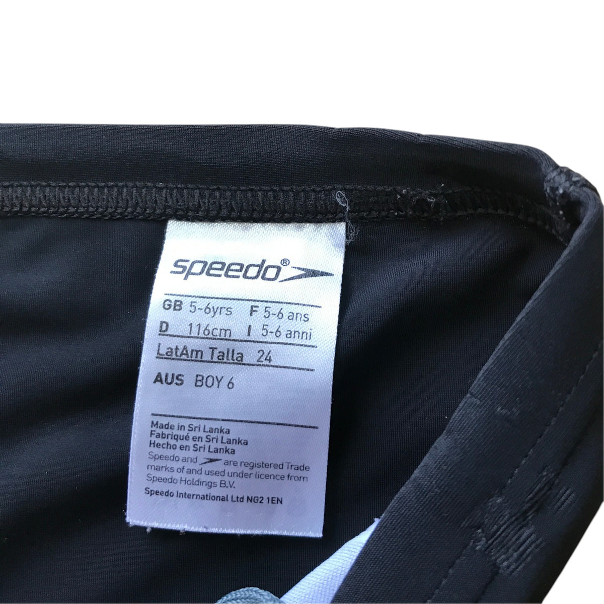 Speedo 5-6 years black long swim briefs polyester nylon polyamide