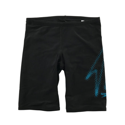 Speedo 7-8 years black long swim briefs nylon elastane