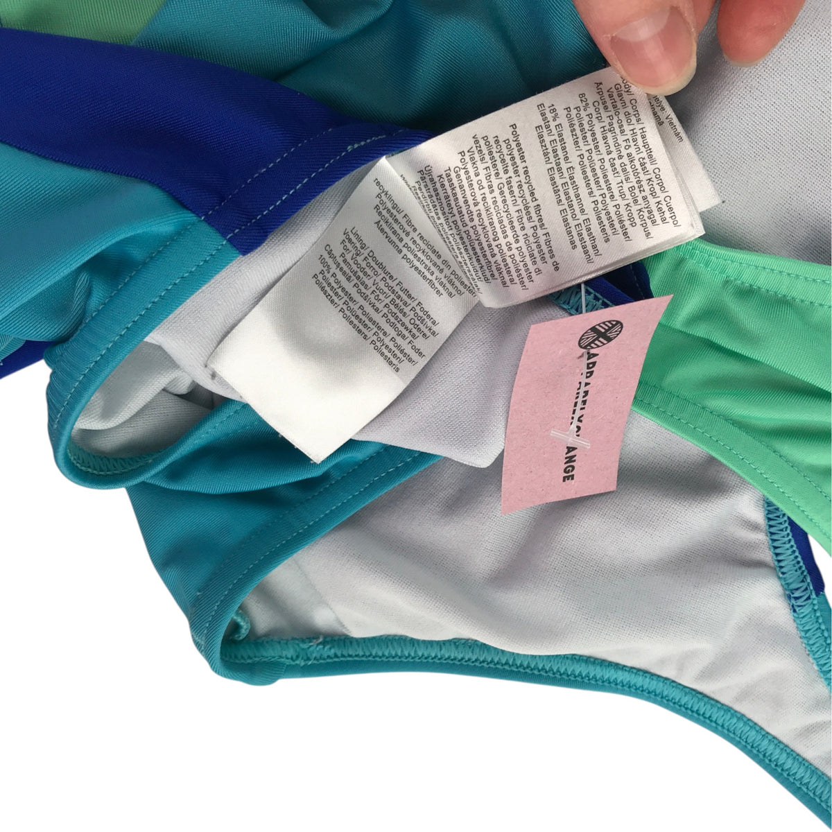 Speedo 9-10 years blue panelled swim costume polyester elastane