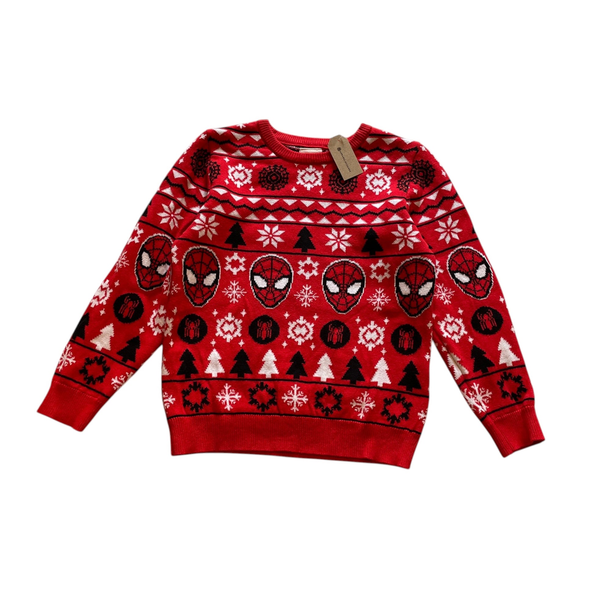 Spider Man 4-5 years red Christmas jumper cotton