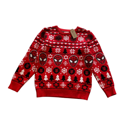 Spider Man 4-5 years red Christmas jumper cotton