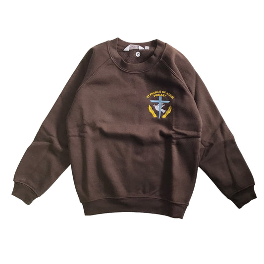 *St Francis of Assisi Primary brown crew neck sweater