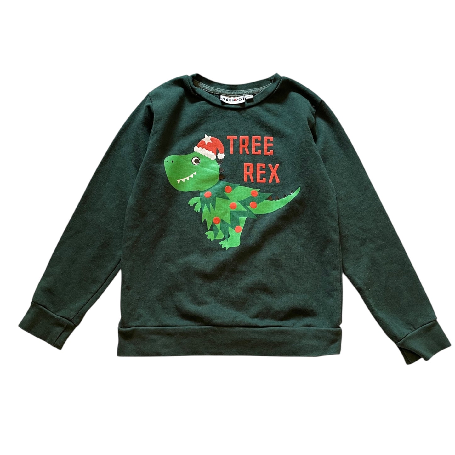 Stop Go 6-7 years dark green Tree Rex Christmas sweater cotton polyester