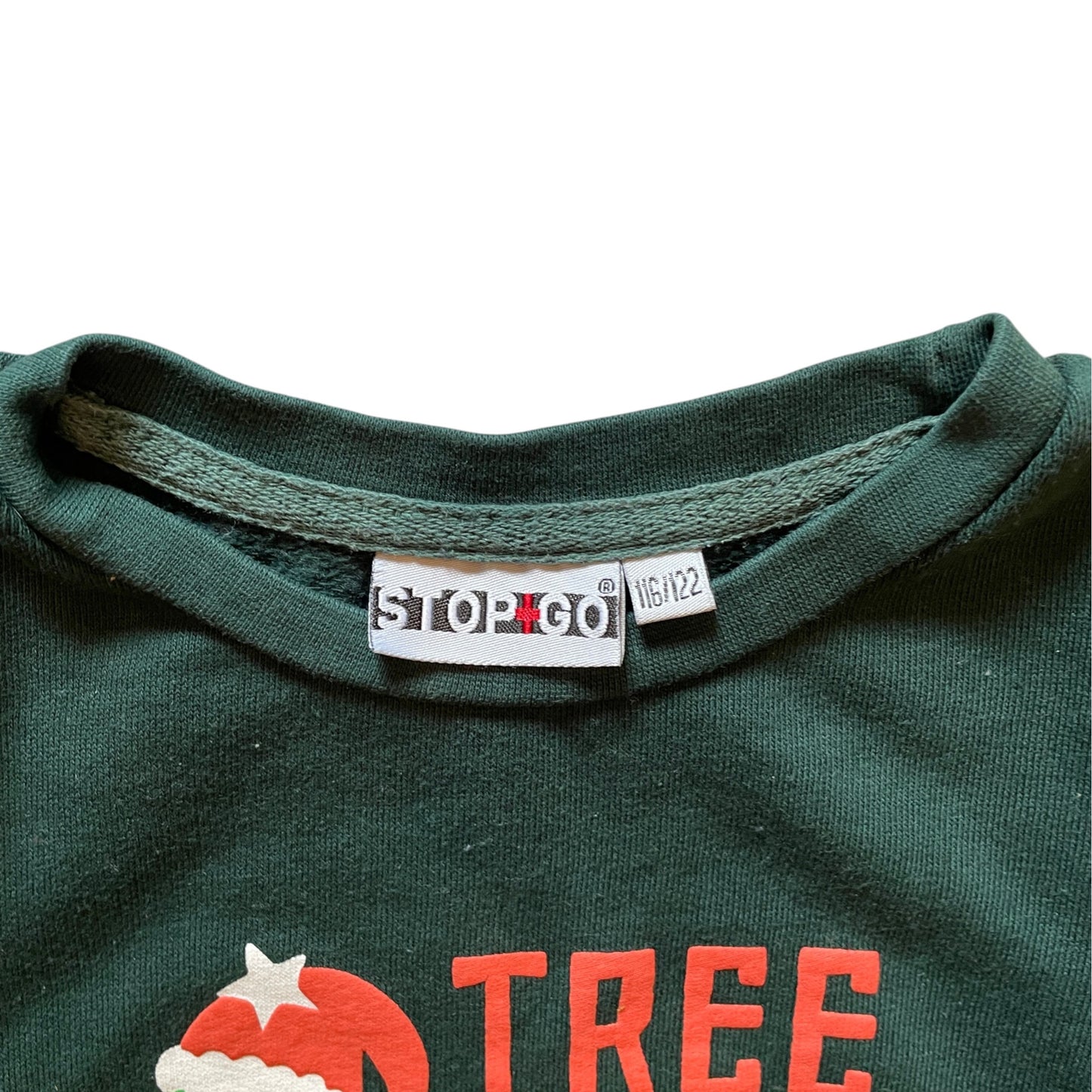 Stop Go 6-7 years dark green Tree Rex Christmas sweater cotton polyester