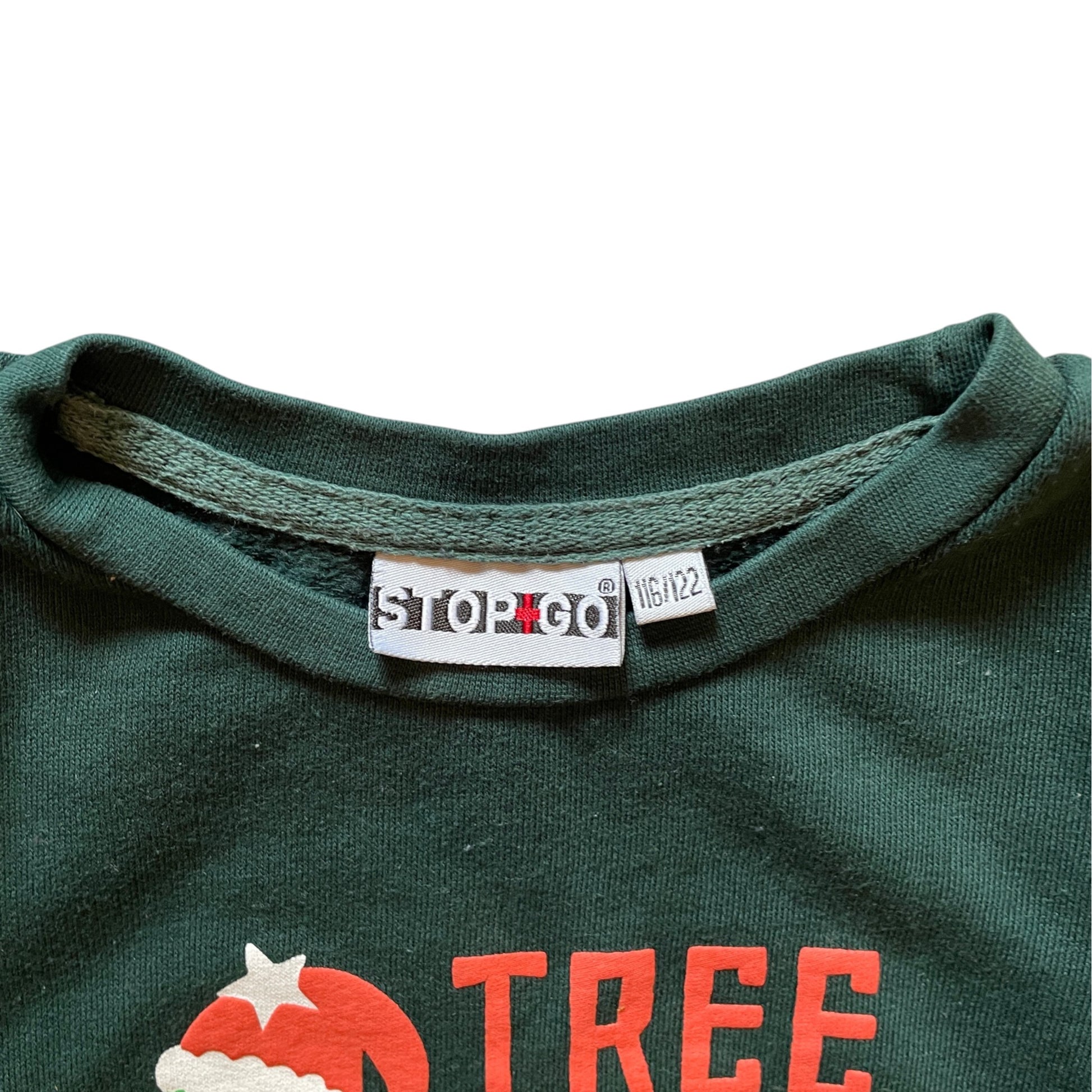 Stop Go 6-7 years dark green Tree Rex Christmas sweater cotton polyester