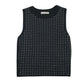 Stradivarius women's size S black cropped vest knitted with gem stones viscose polyamide