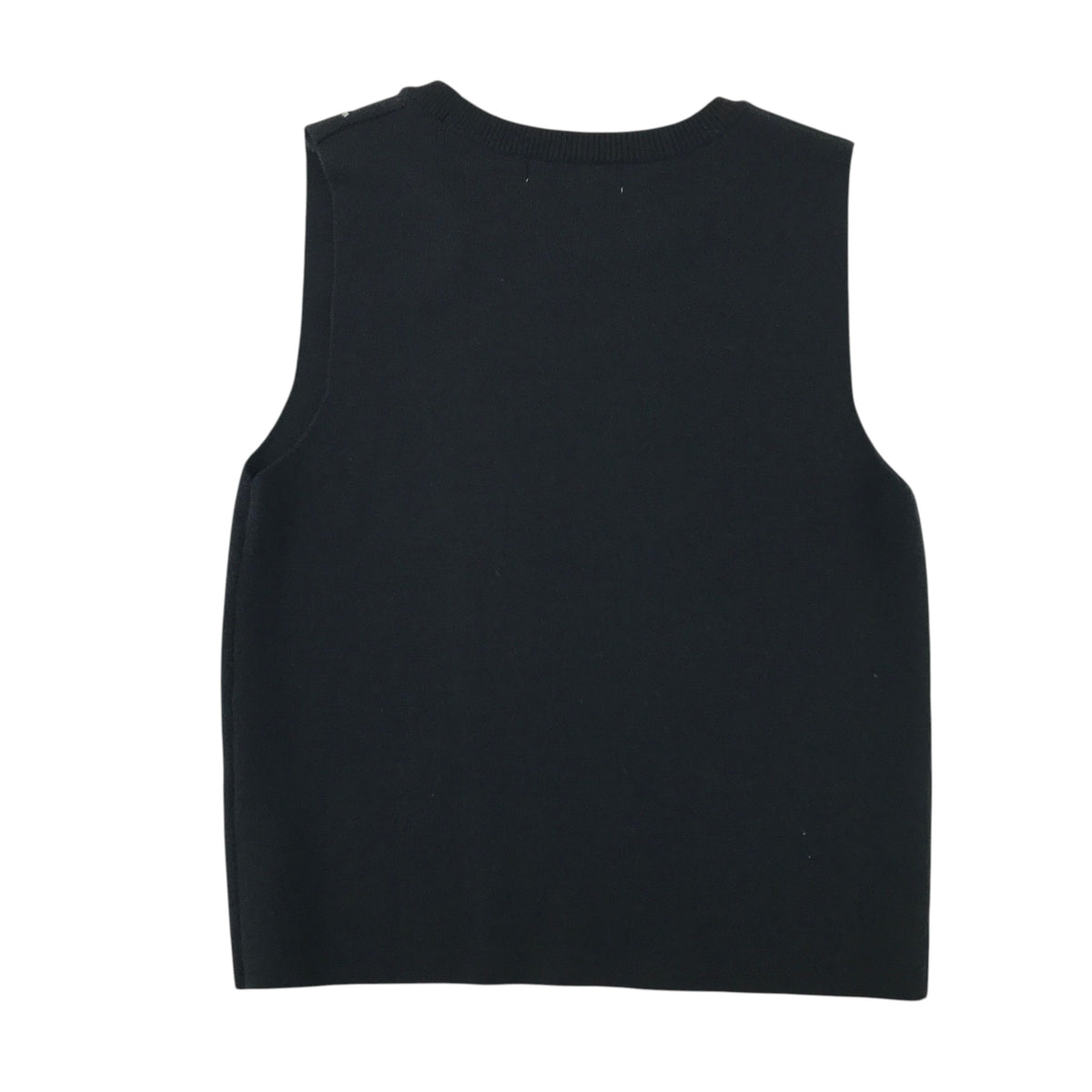 Stradivarius women's size S black cropped vest knitted with gem stones viscose polyamide