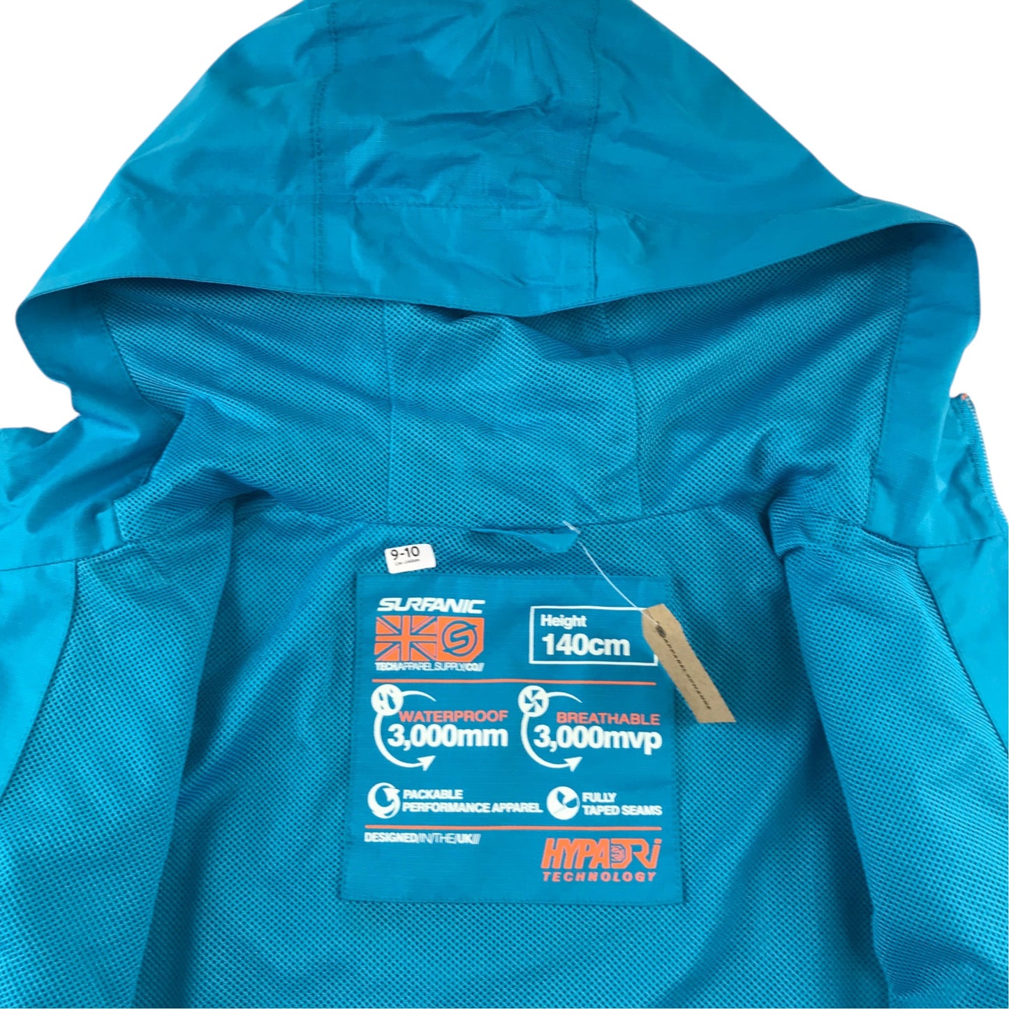Surfanic 9-10 years bright blue outdoor jacket polyester