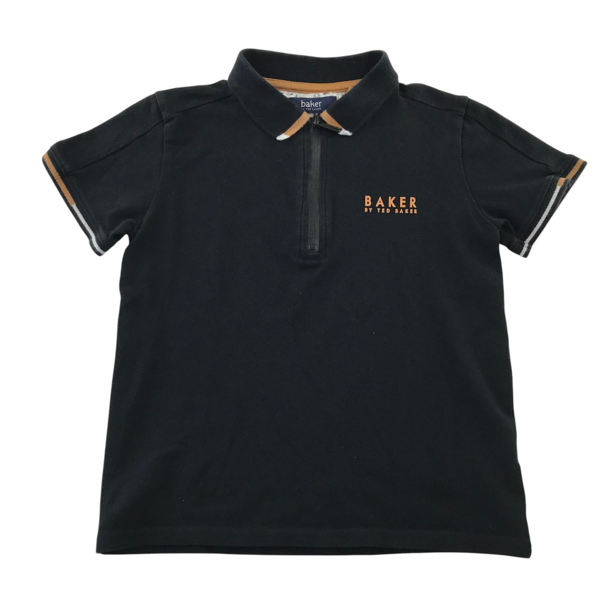 Ted Baker 7 years black polo shirt cotton elastane