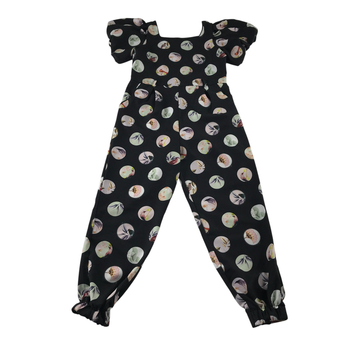Ted Baker 6-7 years black jumpsuit bird pattern polyester elastane cotton