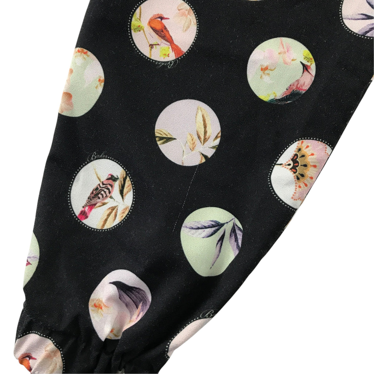 Ted Baker 6-7 years black jumpsuit bird pattern polyester elastane cotton