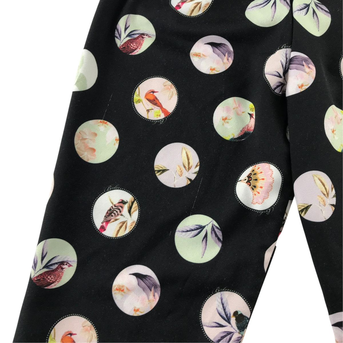 Ted Baker 6-7 years black jumpsuit bird pattern polyester elastane cotton