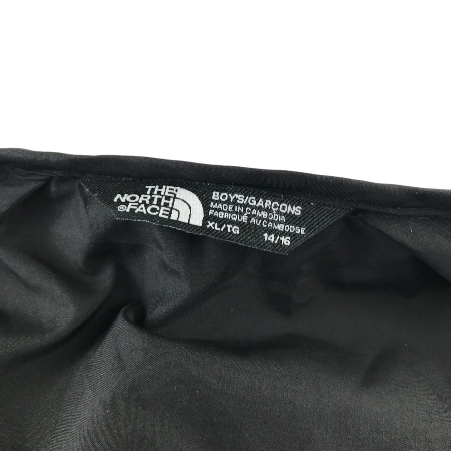 The North Face 14-16 years black and grey hooded windbreaker