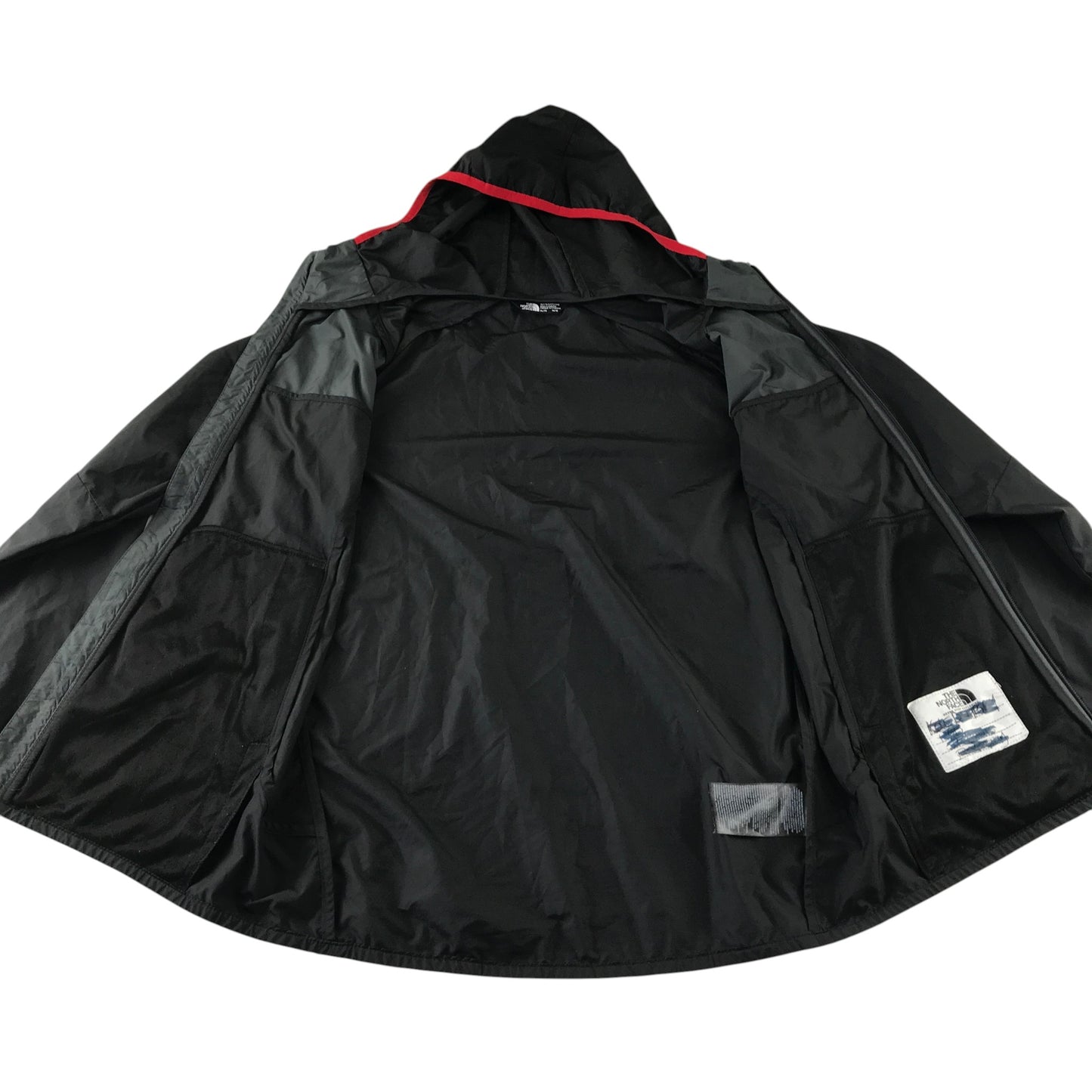The North Face 14-16 years black and grey hooded windbreaker