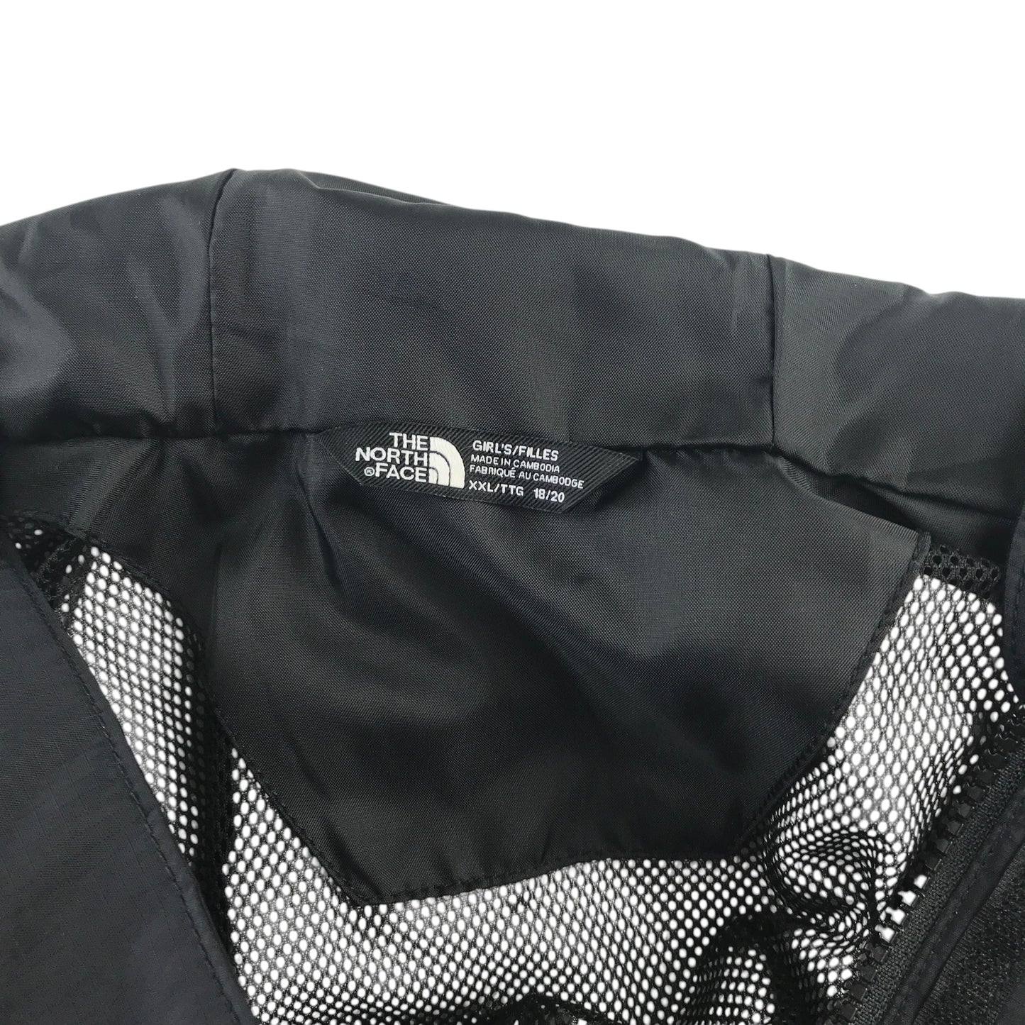 The North Face girls XXL 14-16 years black windbreaker jacket
