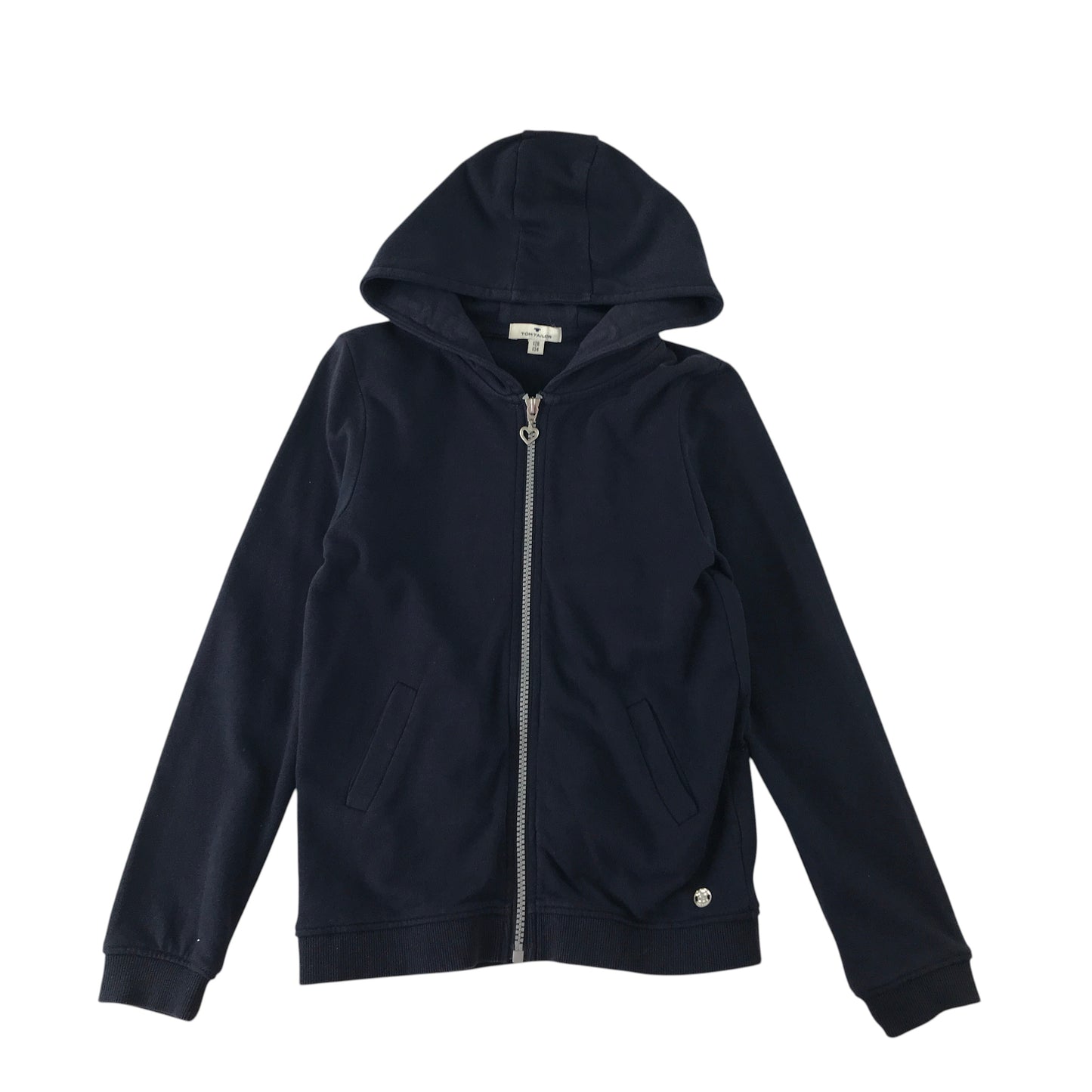 Tom Tailor 8-9 years navy blue zipper hoodie with sequin butterfly cotton