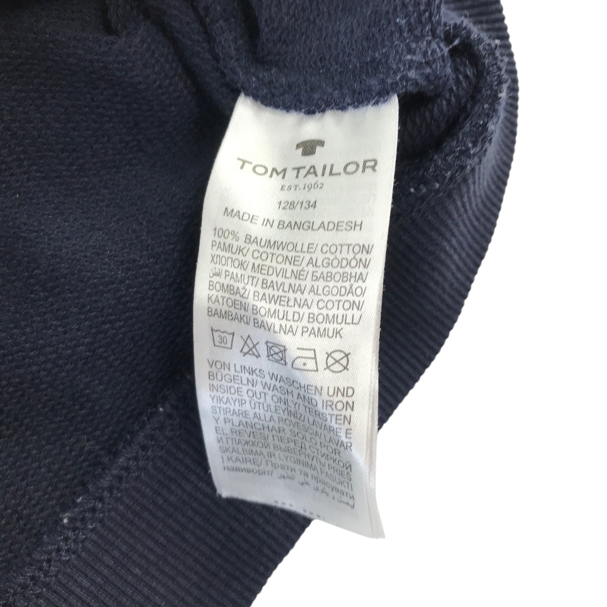Tom Tailor 8-9 years navy blue zipper hoodie with sequin butterfly cotton