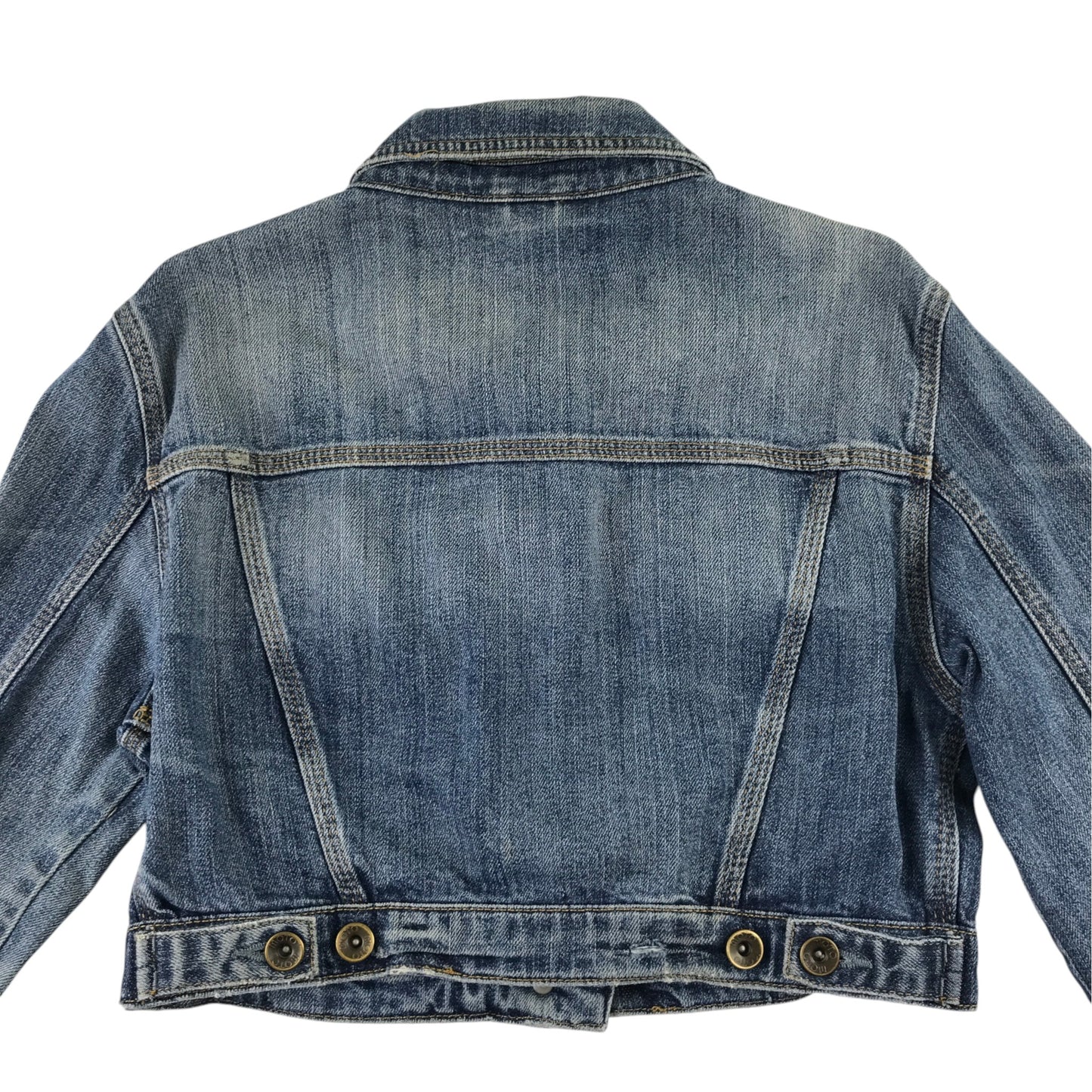 Topshop Moto UK 10 blue denim jacket cotton elastane