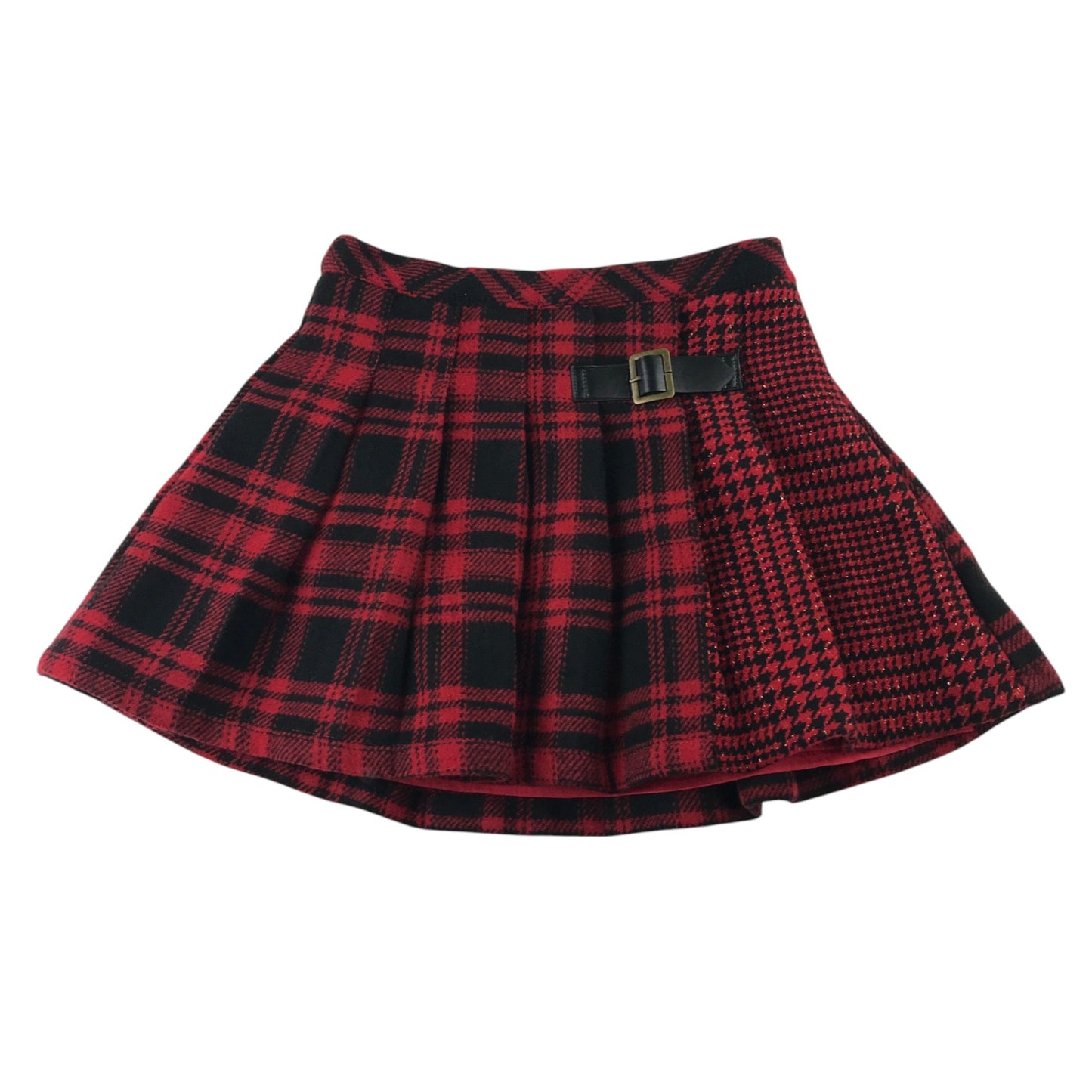 Tu 7 years red tartan skirt polyester cotton viscose wool cotton polyamide