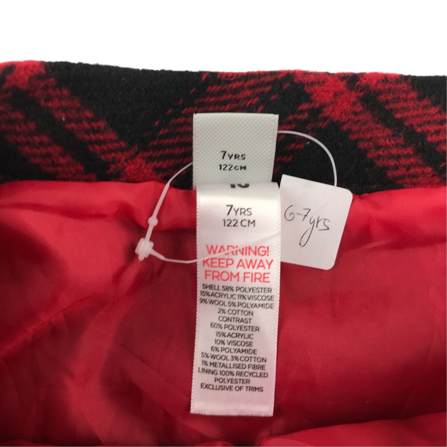 Tu 7 years red tartan skirt polyester cotton viscose wool cotton polyamide