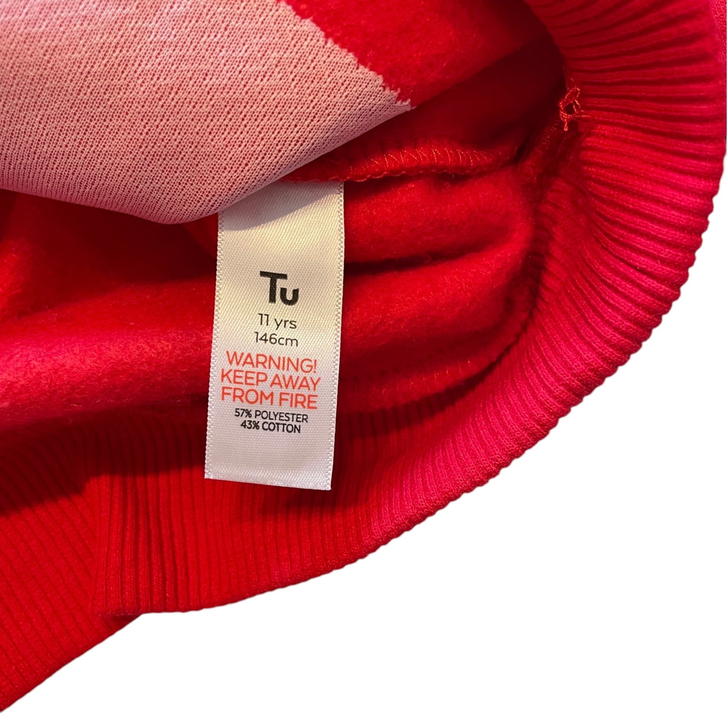 Tu 10-11 years red Santa Squad Christmas sweater polyester cotton