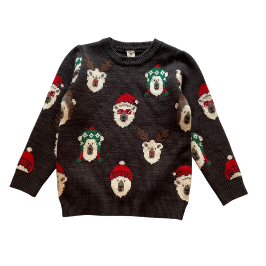 Tu 4-5 years charcoal polarbears Christmas jumper acrylic polyester