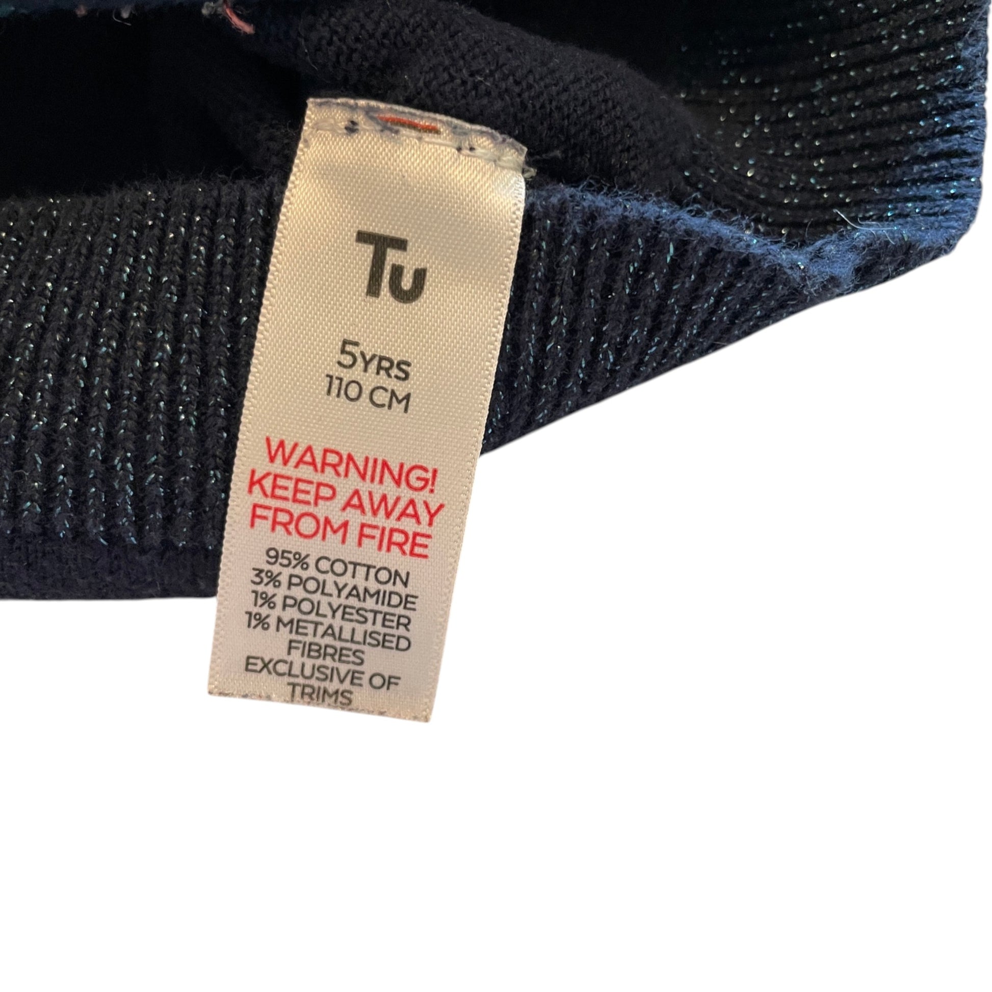 Tu 4-5 years navy blue unicorn Christmas jumper cotton polyester