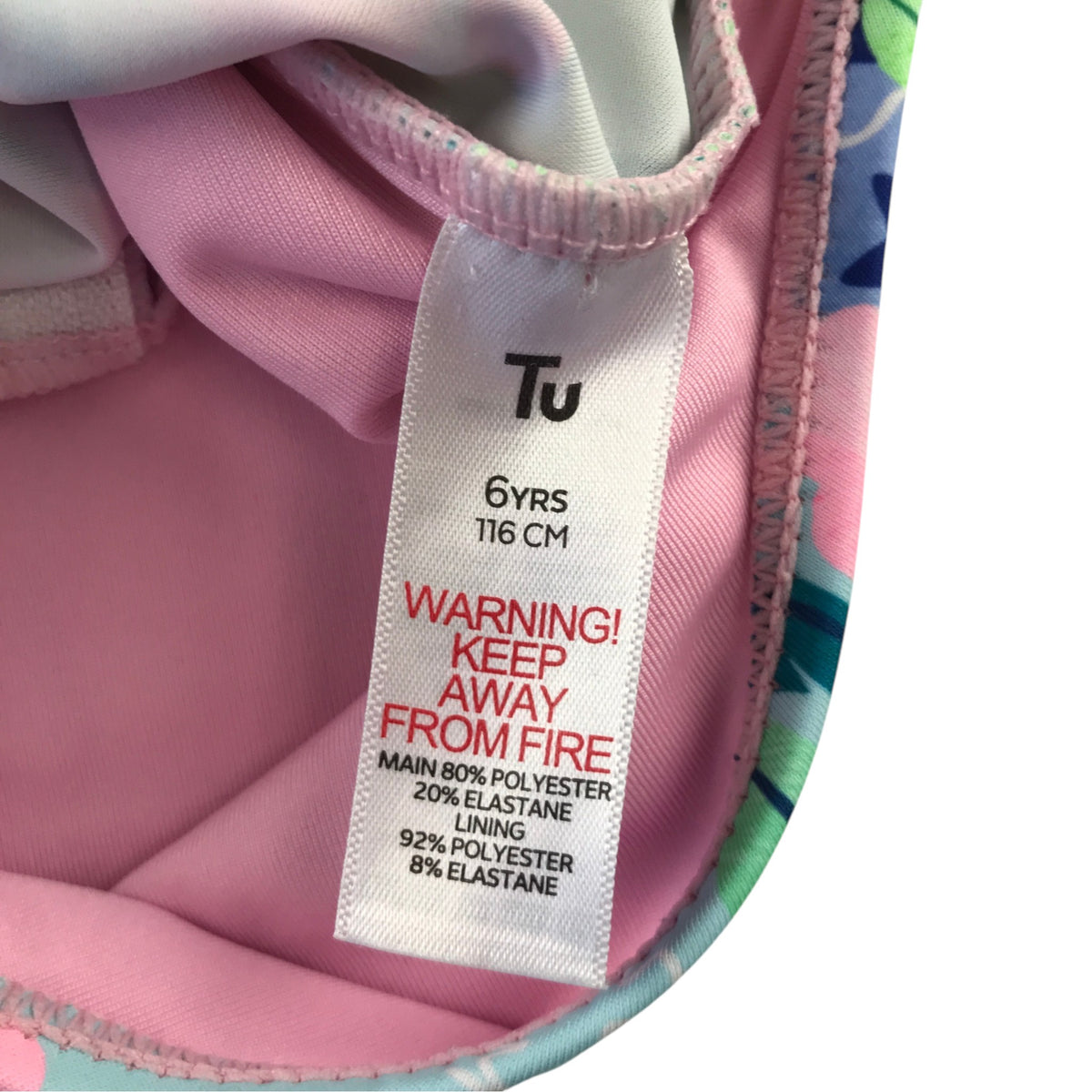 Tu 5-6 years multicolour swimsuit long sleeve summer pattern polyester elastane