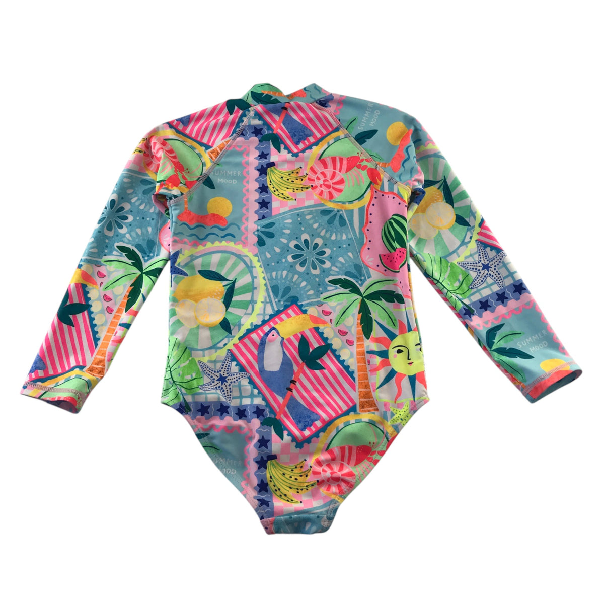 Tu 5-6 years multicolour swimsuit long sleeve summer pattern polyester elastane