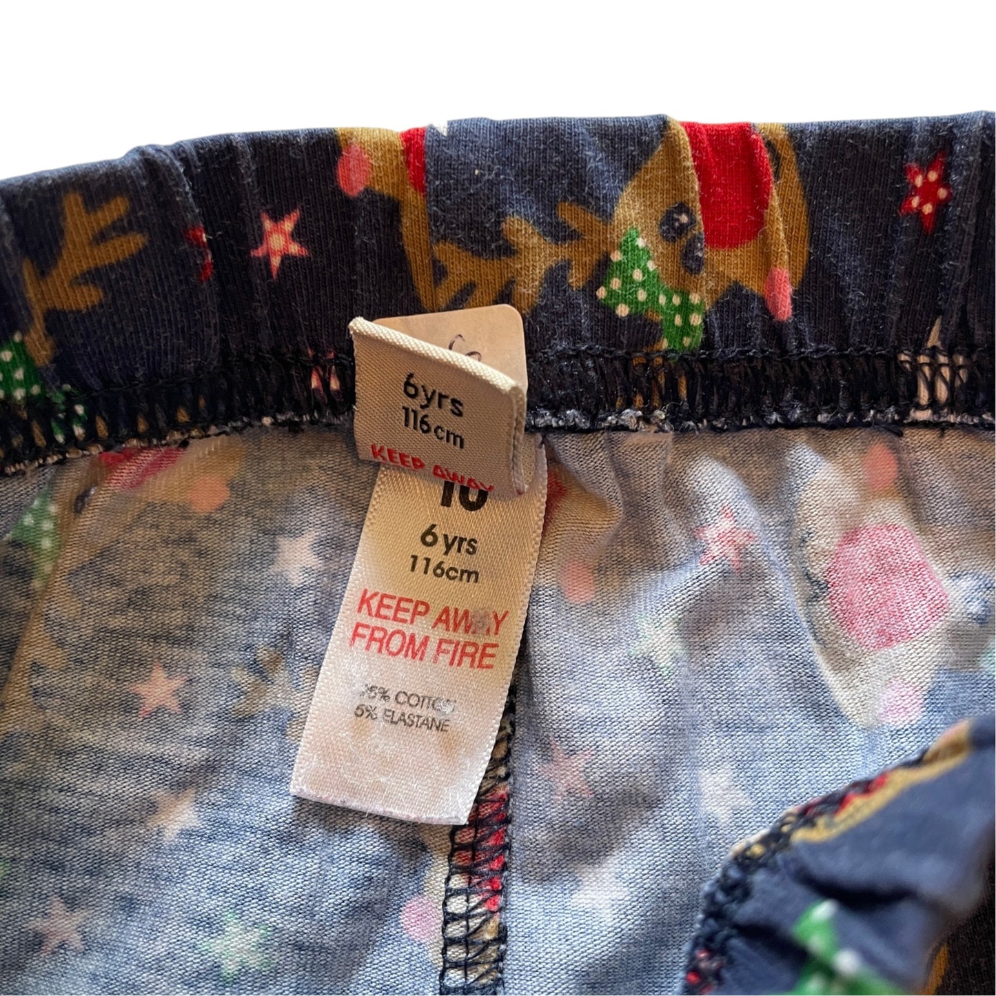 Tu 5-6 years navy blue Christmas print leggings cotton elastane