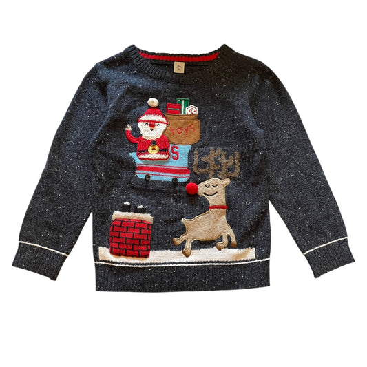 Tu 5-6 years navy blue Santa's sleigh Christmas jumper acrylic cotton polyamide