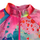 Tu 5-6 years pink swimsuit long sleeve splash pattern polyester elastane