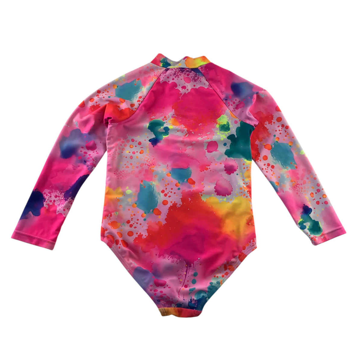 Tu 5-6 years pink swimsuit long sleeve splash pattern polyester elastane