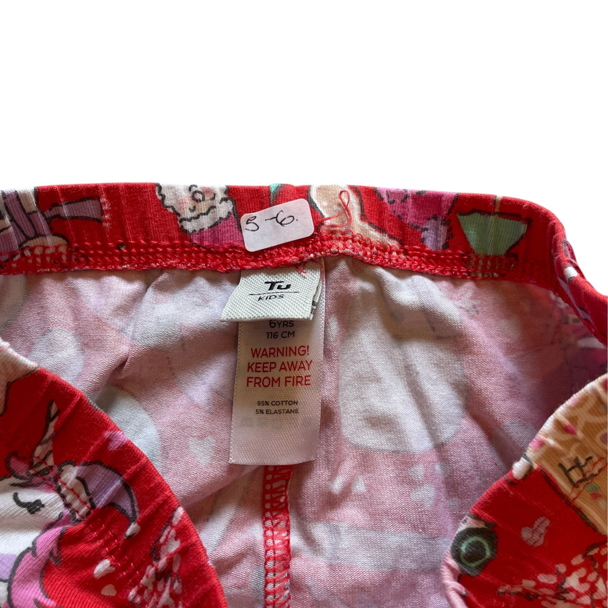 Tu 5-6 years red Christmas print leggings cotton elastane