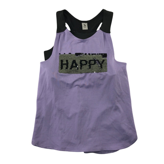Tu 6-7 years lilac sport top sequin Happy polyester elastane