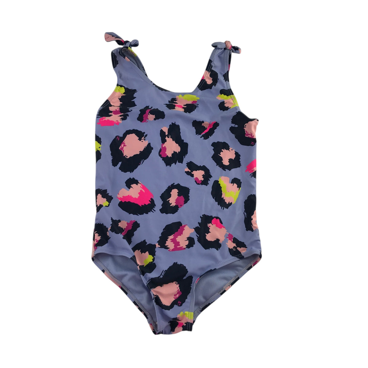 Tu 6-8 years blue and multicolour swim costume leopard pattern polyester elastane