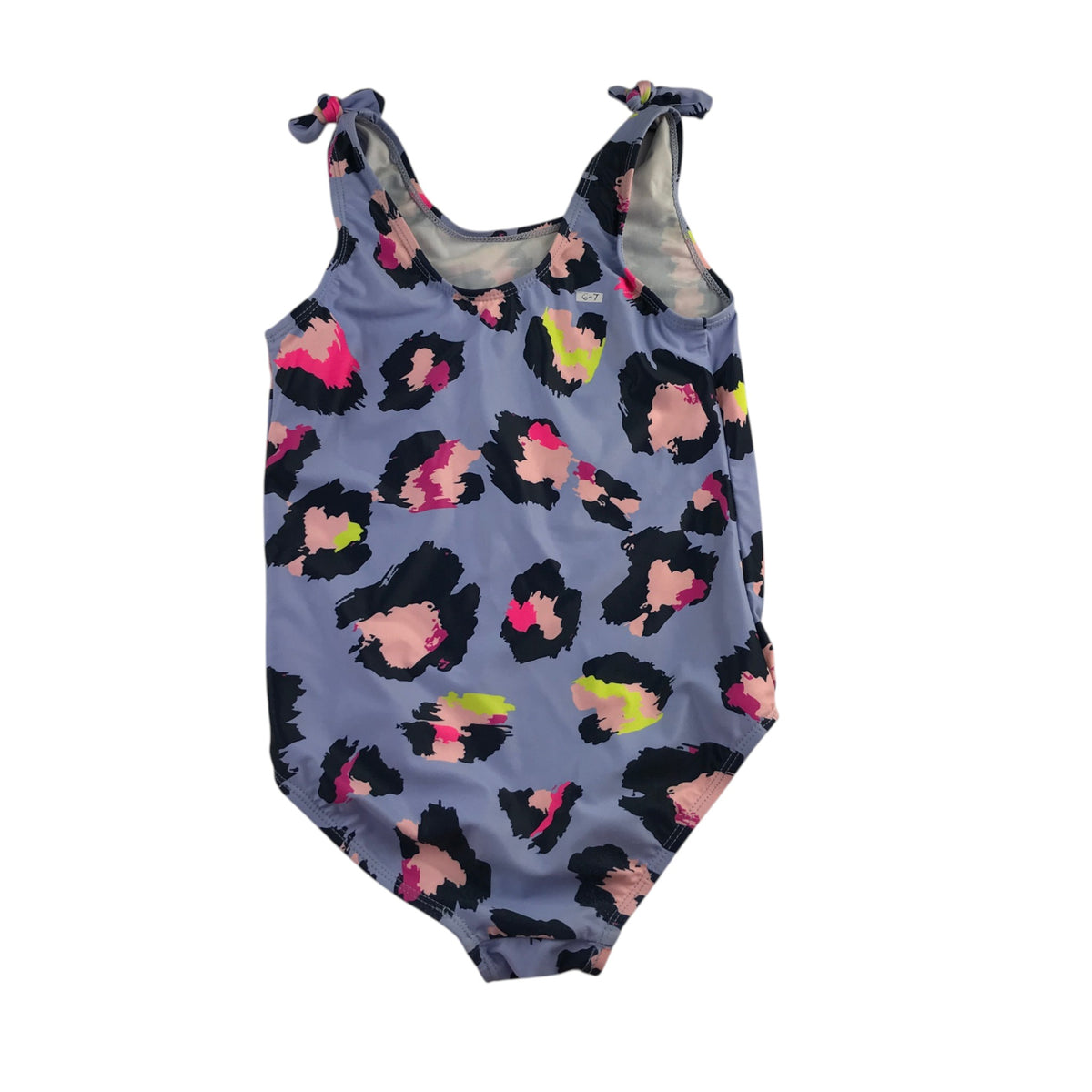 Tu 6-8 years blue and multicolour swim costume leopard pattern polyester elastane
