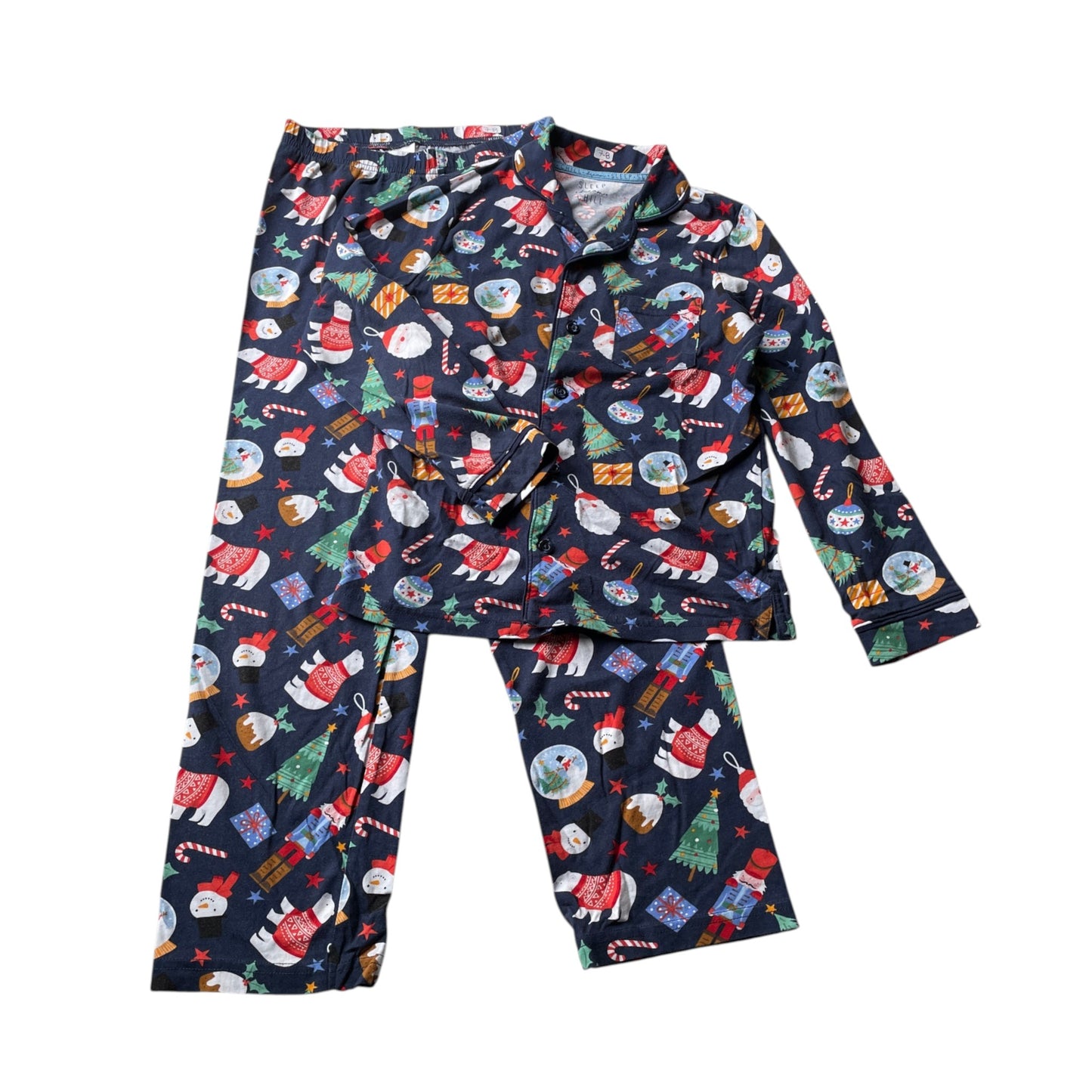 Tu 7-8 years navy blue Christmas pyjama set cotton