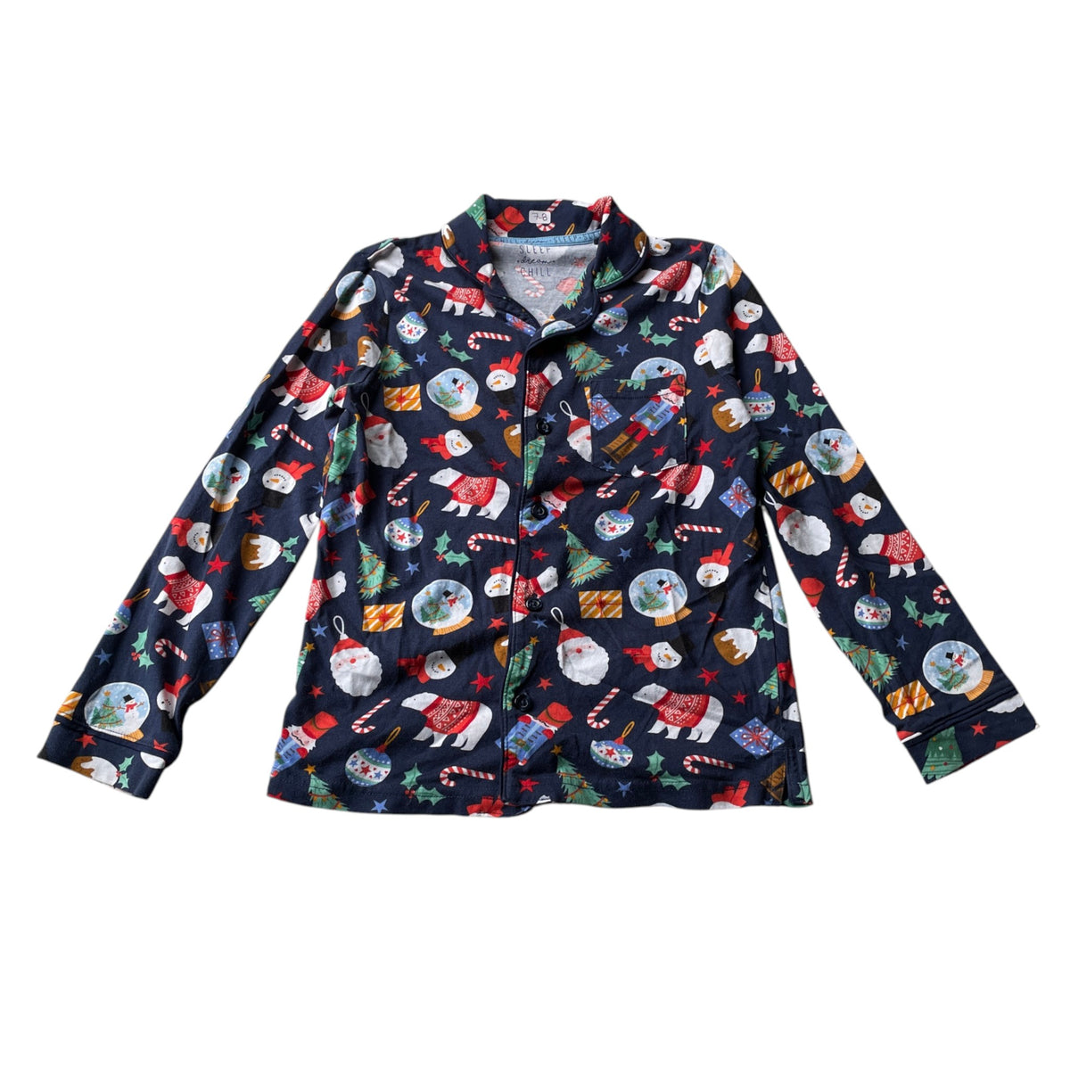 Tu 7-8 years navy blue Christmas pyjama set cotton
