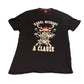 Tu M men's black t-shirt Christmas biker reindeer cotton