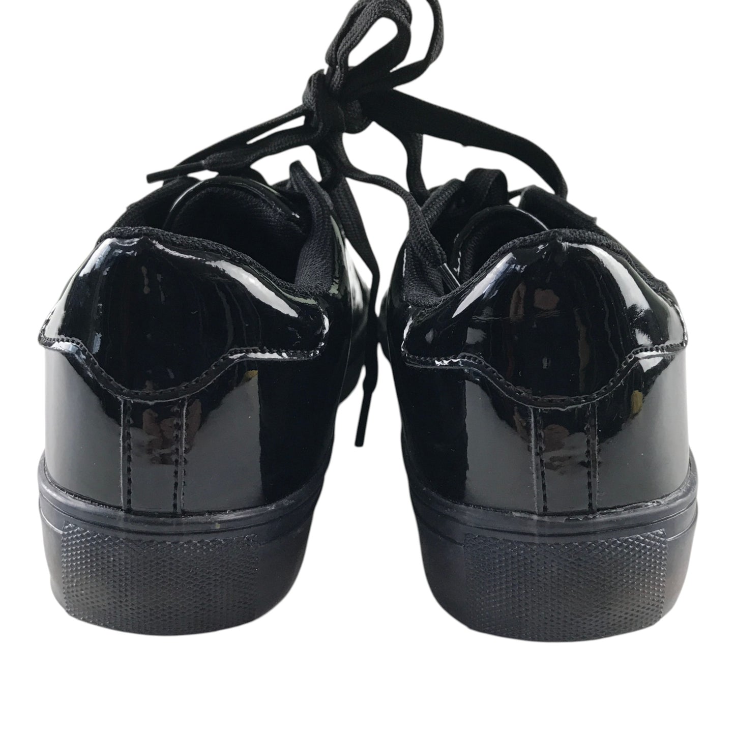 Tu size 2 black glossy trainers