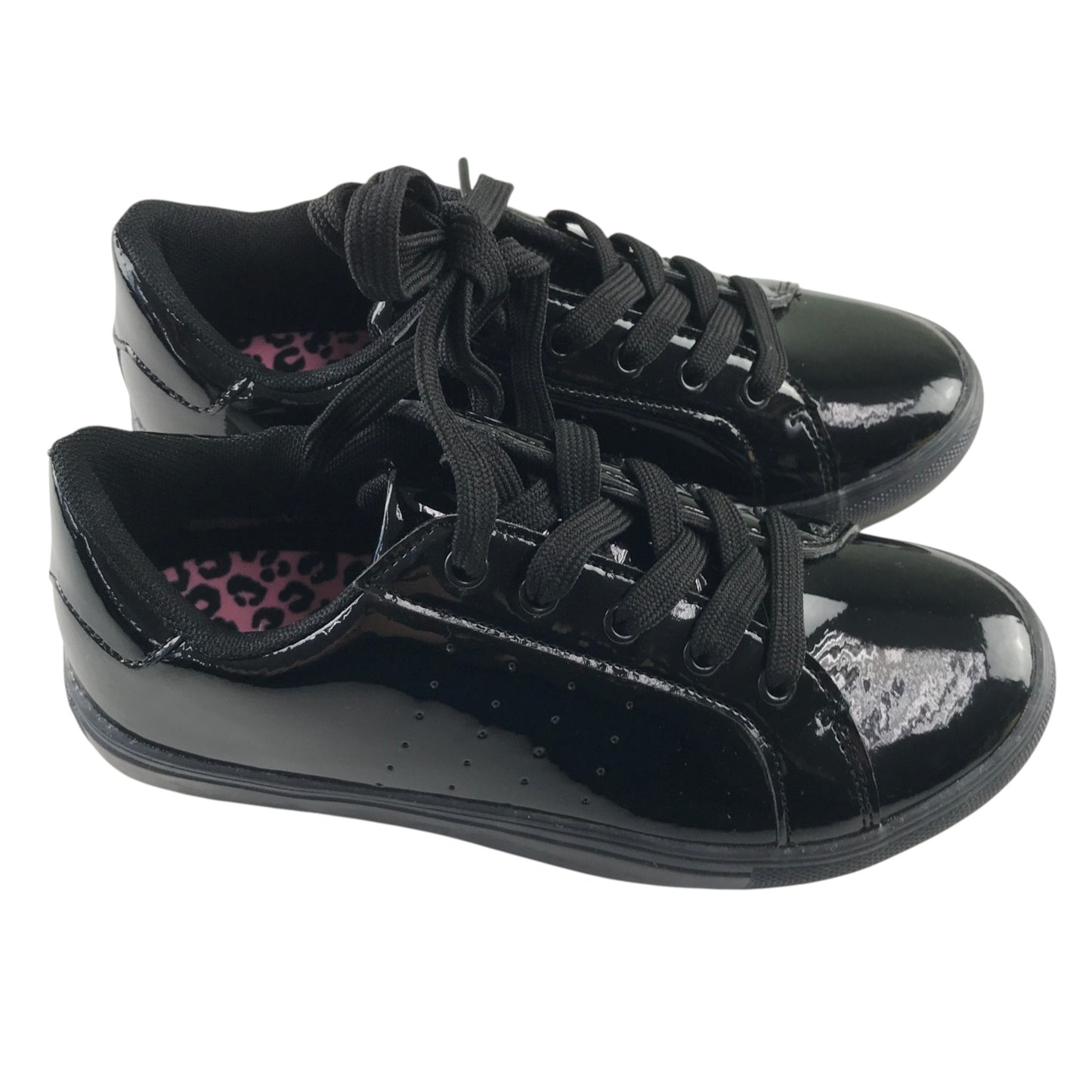 Tu size 2 black glossy trainers